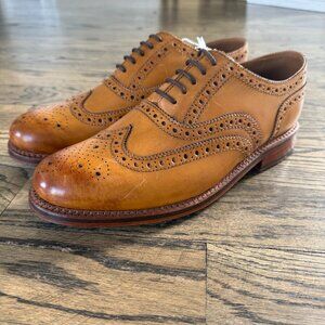 Grenson Dylan Leather Tan Oxford Shoes with Goodyear Sole Mens 10 UK/11 US NEW